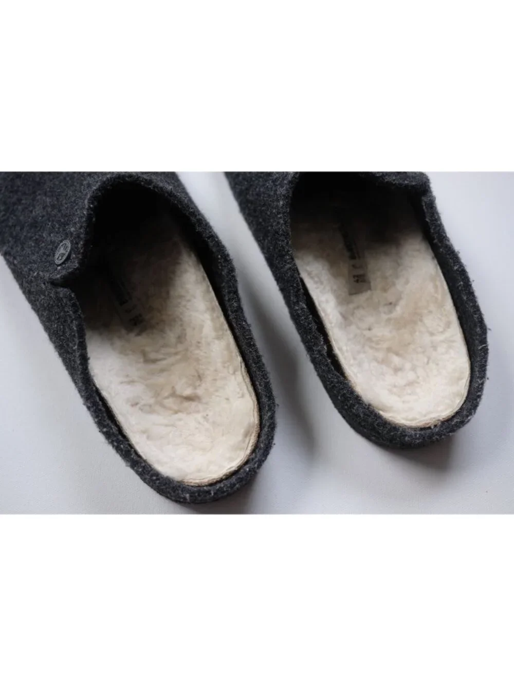 BIRKENSTOCK ZERMATT WOOL BOSTON SLIDE CLOG GRAY SHEARLING LINED SANDALS SZ 42